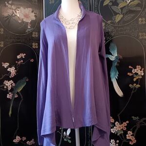 Mauve Line Draped Cashmere Cardigan
